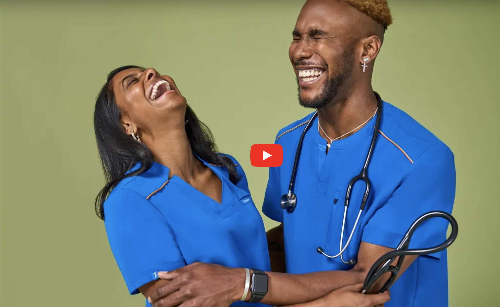 Two nurses laughing